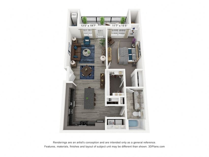 The Griffin is a 1 bedroom, 1 bathroom floor plan at 8 West in Greensboro, NC The Griffin is a 1 bedroom, 1 bathroom floor plan at 8 West in Greensboro, NC